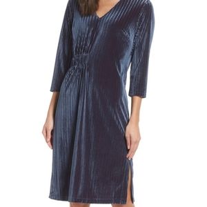 Velvet blue and plum dress